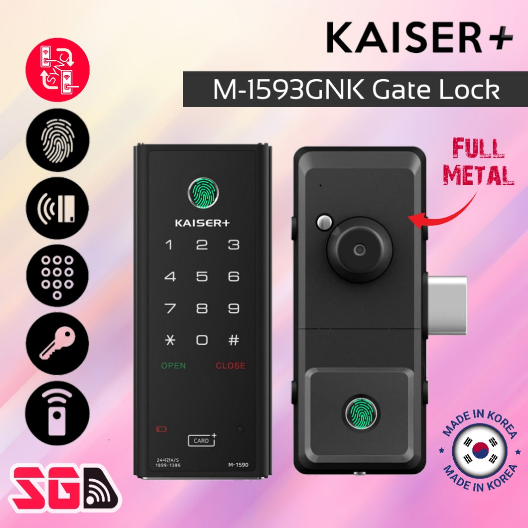 [FREE Installation] Kaiser+ M1593GNK Dual Fingerprint Grill Gate Lock